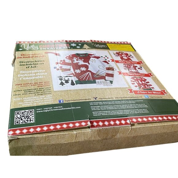 Ugly Christmas Sweater Kit Make Your Own XL Unisex Sizing NIB Red Green Holiday - Picture 2 of 5